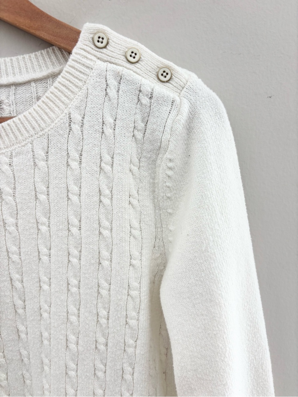 Talbots Petite Cable Knit Sweater | Women's XLP | Ivory | Classic Preppy - Picture 2 of 5